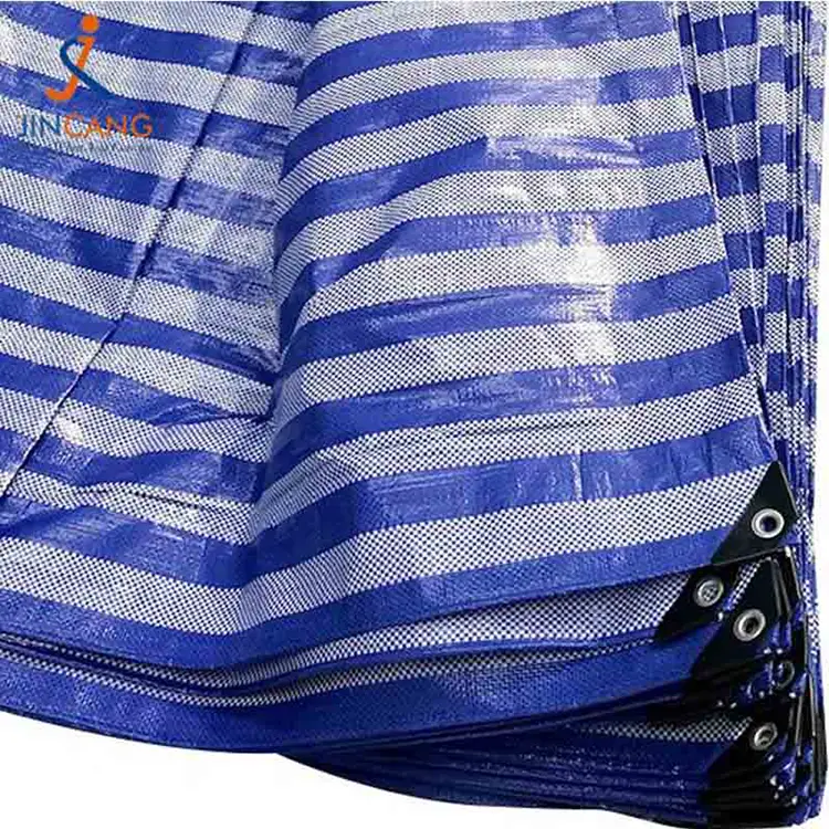 100% recycled material pp tarpaulin na may itim na tatsulok na pinalakas